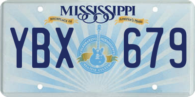 MS license plate YBX679