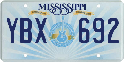 MS license plate YBX692