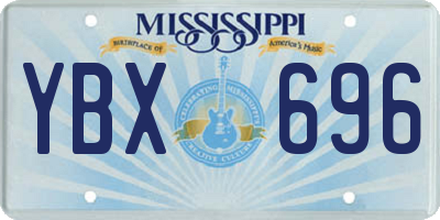 MS license plate YBX696