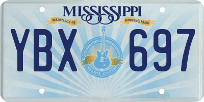 MS license plate YBX697