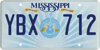 MS license plate YBX712