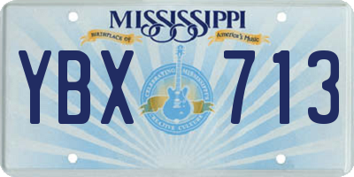MS license plate YBX713