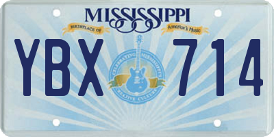 MS license plate YBX714
