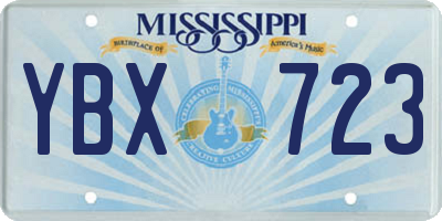 MS license plate YBX723