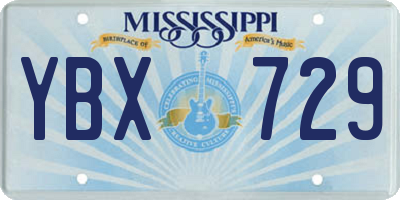 MS license plate YBX729