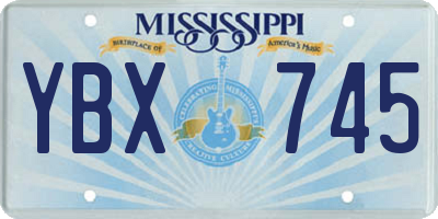 MS license plate YBX745