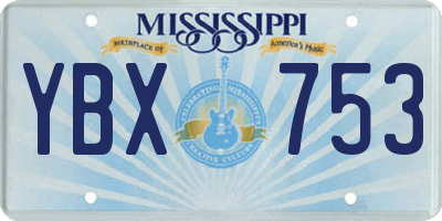 MS license plate YBX753