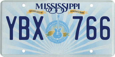 MS license plate YBX766