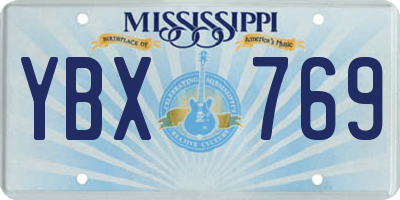 MS license plate YBX769