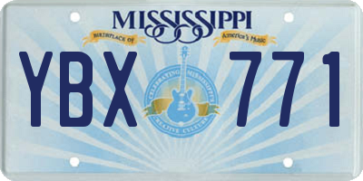 MS license plate YBX771