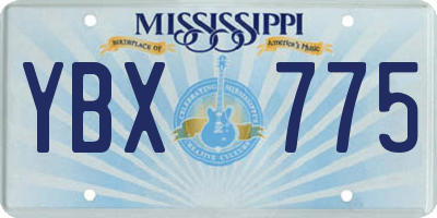 MS license plate YBX775