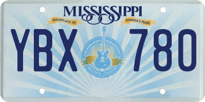 MS license plate YBX780