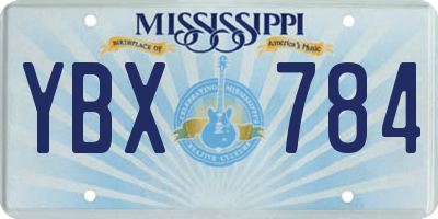 MS license plate YBX784