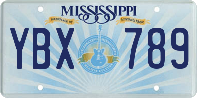 MS license plate YBX789