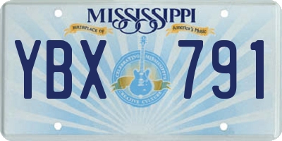 MS license plate YBX791
