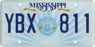 MS license plate YBX811