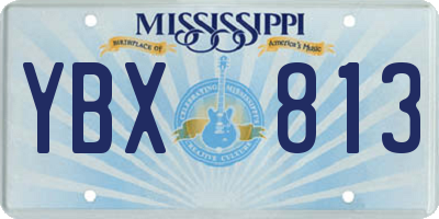 MS license plate YBX813