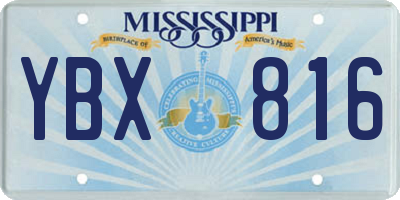 MS license plate YBX816