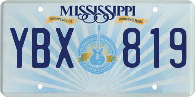 MS license plate YBX819
