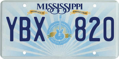 MS license plate YBX820