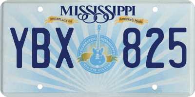 MS license plate YBX825