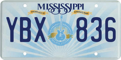MS license plate YBX836