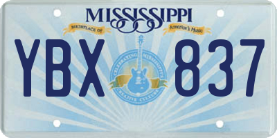 MS license plate YBX837