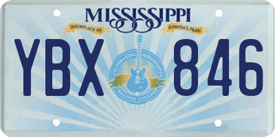 MS license plate YBX846