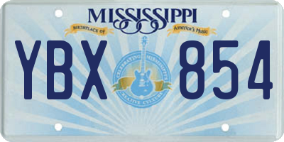 MS license plate YBX854