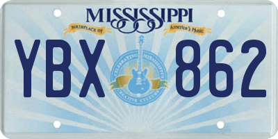 MS license plate YBX862