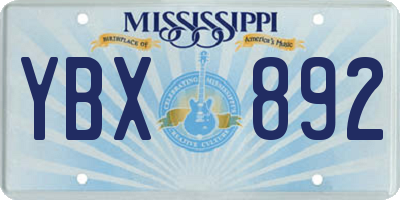 MS license plate YBX892