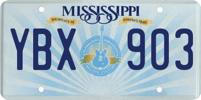 MS license plate YBX903