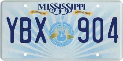 MS license plate YBX904