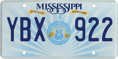 MS license plate YBX922