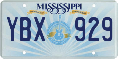 MS license plate YBX929