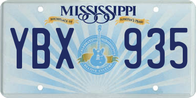 MS license plate YBX935