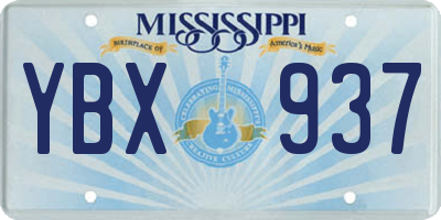 MS license plate YBX937