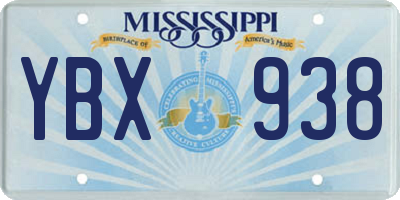 MS license plate YBX938