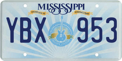 MS license plate YBX953