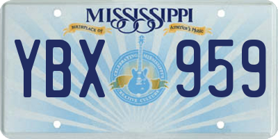 MS license plate YBX959