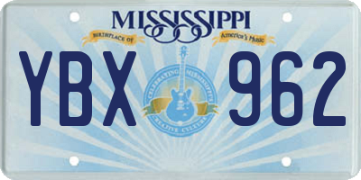 MS license plate YBX962