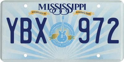 MS license plate YBX972