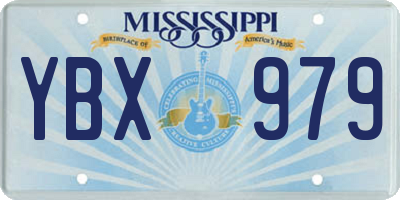 MS license plate YBX979