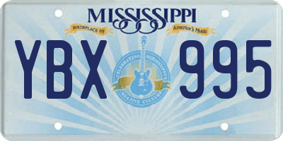 MS license plate YBX995