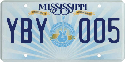 MS license plate YBY005