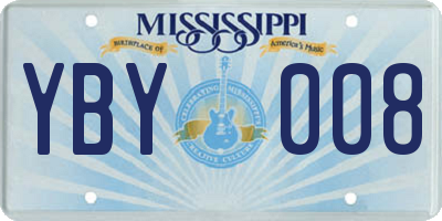 MS license plate YBY008