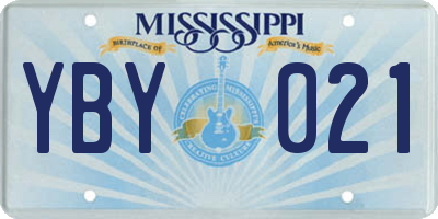 MS license plate YBY021