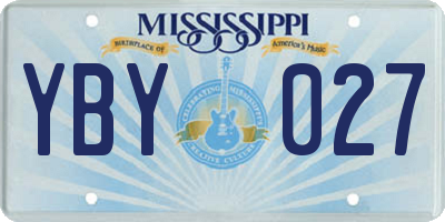 MS license plate YBY027