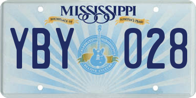 MS license plate YBY028