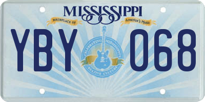 MS license plate YBY068